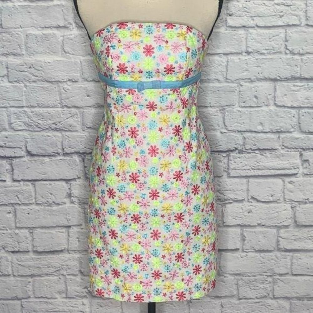 Lilly Pulitzer Colorful Daisies Strapless Dress 4